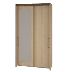 2-дверный шкаф-купе с зеркалом